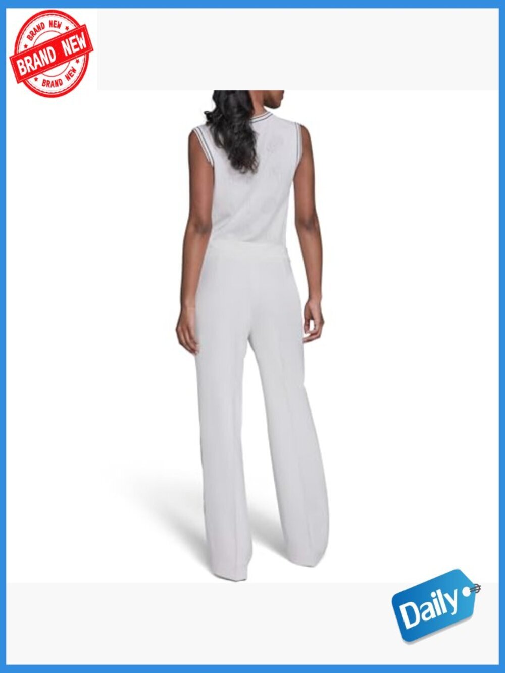 Mid Rise Trouser Flowy Jogger Drawstring Zipper - Picture 5 of 6